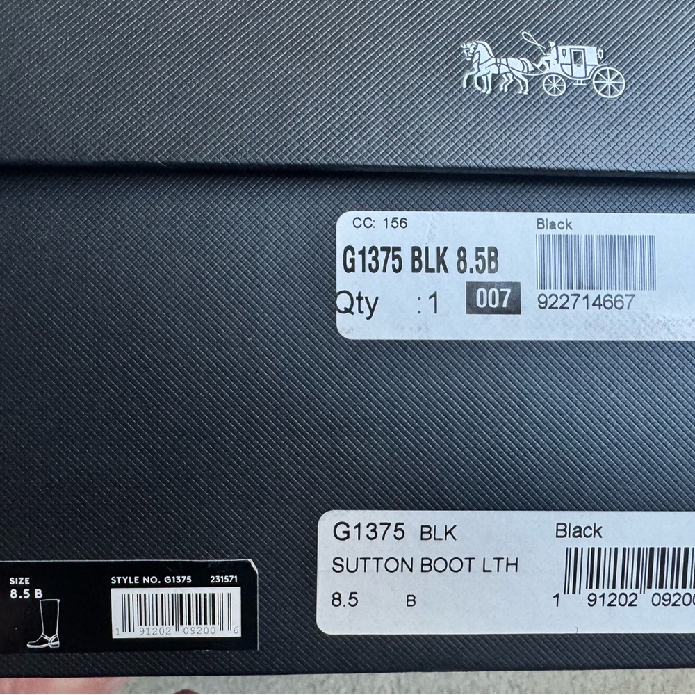 Coach Black Heeled Boots with Silver Buckle - Picture 3 of 8